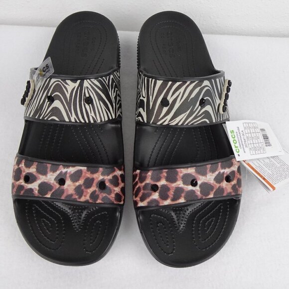Crocs Animal Print Slides Men's Size 15 US Double Strap Sandals - Picture 1 of 10